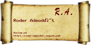 Roder Adeodát névjegykártya